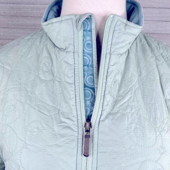 ISIS Quilted Full Zip Jacket Fleece Lined Insulated Light Green-12 - Picture 2 of 5